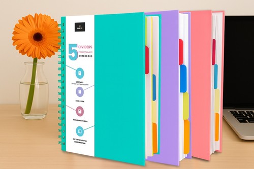 Lined notebook with 5 - a4,