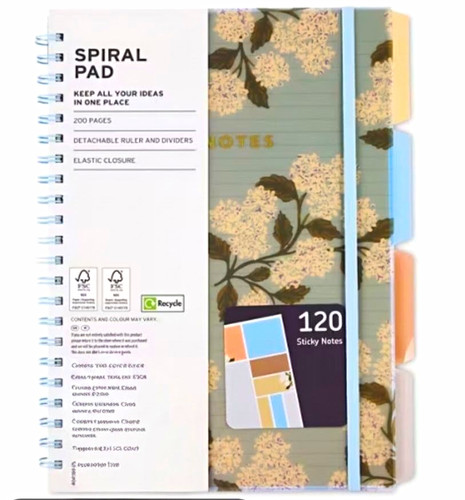 Floral spiral notebook - spiral, with