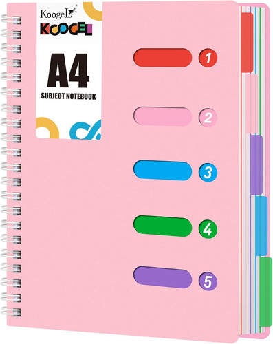 Ruled notebook pink spiral - ruled,