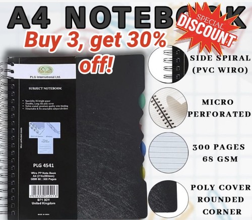 Notebook with dividers - a4,