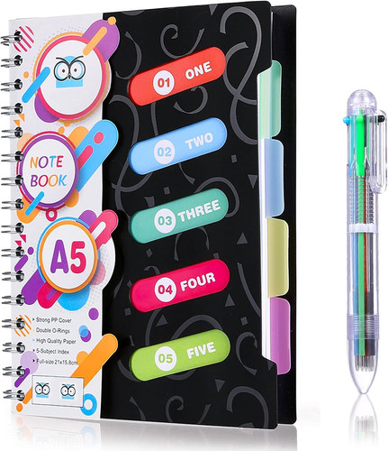 Notebook with dividers for - notebook,