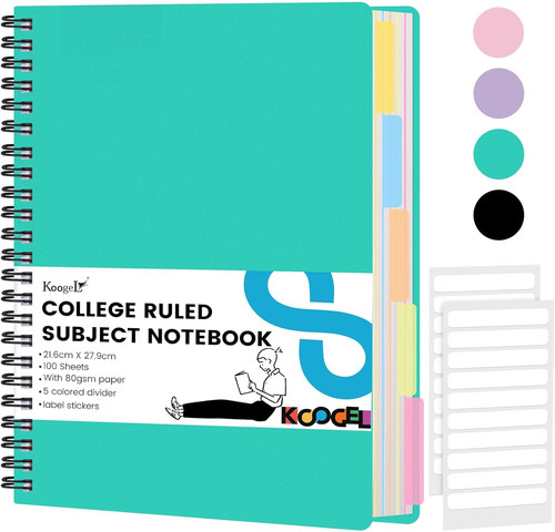 Spiral notebook with - spiral, tabs